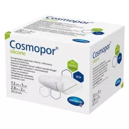 COSMOPOR silikónový obväz na rany 5x7,2 cm, 25 ks