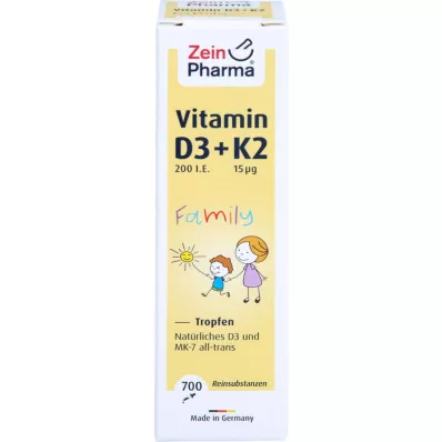 VITAMIN D3+K2 MK-7 všetkých trans Rodinná kvapka, 20 ml