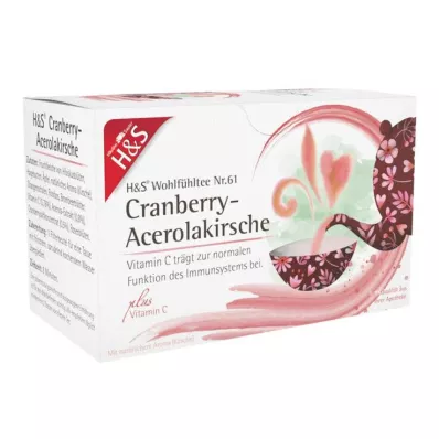 H&amp;S Cranberry acerola cherry s vrecúškom vitamínu C, 20X2,8 g
