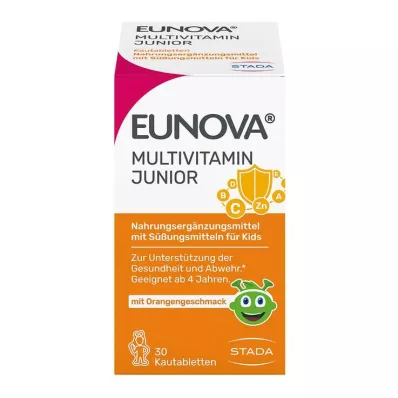 Eunova Junior žuvacie tablety s pomarančovou príchuťou, 30 ks Eunova Junior žuvacie tablety s pomarančovou príchuťou, 30 ks