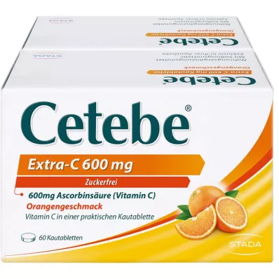 CETEBE Extra-C 600 mg žuvacie tablety, 120 ks