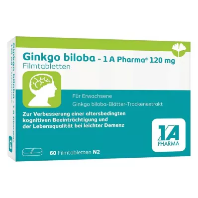 Ginkgo biloba - 1 A Pharma® 120 mg filmom obalené tablety, 60 ks