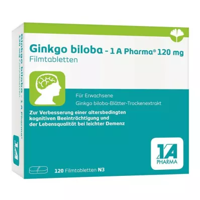 Ginkgo biloba - 1 A Pharma® 120 mg filmom obalené tablety, 120 ks