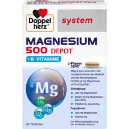 DOPPELHERZ Magnézium 500 Depot systémové tablety, 60 kapsúl