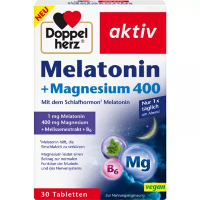 DOPPELHERZ Melatonín + horčík 400 tabliet, 30 kapsúl