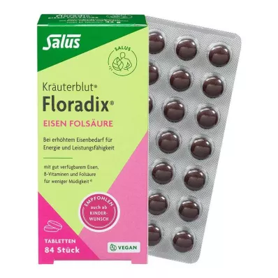 Floradix železo kyselina listová tablety, 84 ks Floradix železo kyselina listová tablety, 84 ks
