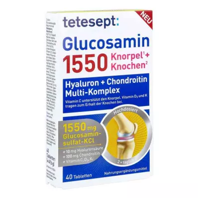 Tetesept Glucosamine 1550 filmom obalené tablety (40 kusov)