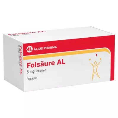 Kyselina listová AL 5 mg tablety, 100 kusov Kyselina listová AL 5 mg tablety, 100 kusov
