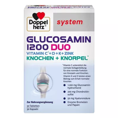 Kombinované balenie systému Doppelherz Glucosamine 1200 Duo, 60 kusov Kombinované balenie systému Doppelherz Glucosamine 1200 Duo, 60 kusov