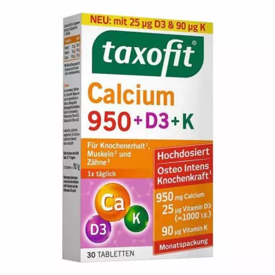 Taxofit Calcium 950 + D3 + K tablety, 30 ks Taxofit Calcium 950 + D3 + K tablety, 30 ks