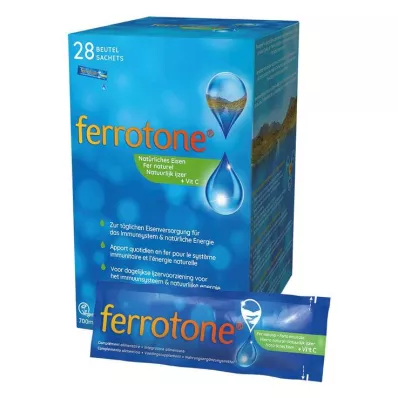 Ferrotone prírodné železo plus vitamín C jablkový sáčok, 28X25 ml