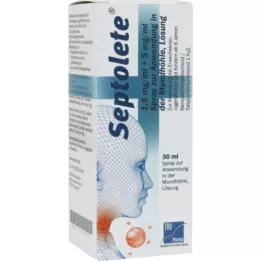 SEPTOLETE 1,5 mg/ml + 5 mg/ml ústny sprej, 30 ml