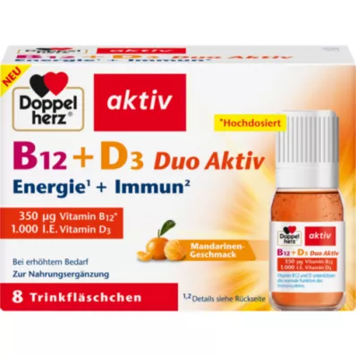 DOPPELHERZ B12+D3 Duo Active Ampulky na pitie, 8 ks