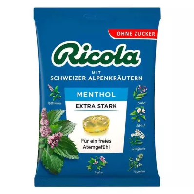 Ricola vrecúško mentolových extra silných cukríkov bez cukru, 75 g
