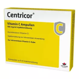 CENTRICOR Ampulky vitamínu C 100 mg/ml injekčný roztok, 5X5 ml