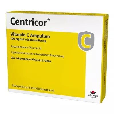 Centricor® Vitamín C ampulky 100 mg/ml injekčný roztok, 5X5 ml Centricor® Vitamín C ampulky 100 mg/ml injekčný roztok, 5X5 ml