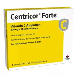 CENTRICOR Forte Vitamin C Amp. 200 mg/ml Inj. roztok, 5X5 ml