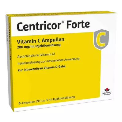 Centricor® Forte Vitamín C ampulky 200 mg/ml injekčný roztok, 5x5 ml Centricor® Forte Vitamín C ampulky 200 mg/ml injekčný roztok, 5x5 ml