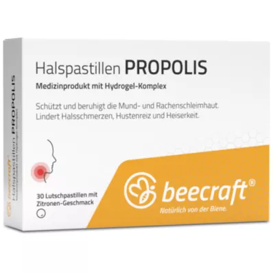 BEECRAFT Pastilky na hrdlo s propolisom, 30 ks