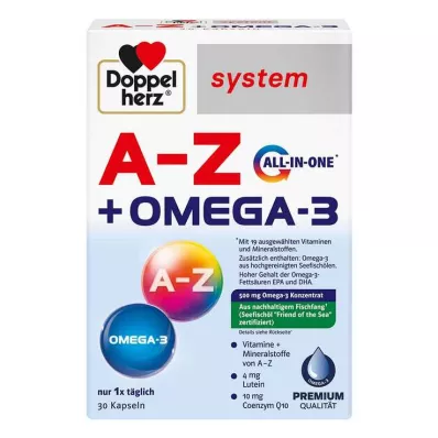 DOPPELHERZ A-Z+Omega-3 systémové kapsuly all-in-one, 30 ks DOPPELHERZ A-Z+Omega-3 systémové kapsuly all-in-one, 30 ks