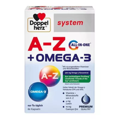 Kapsuly systému Doppelherz A-Z + Omega-3 všetko v jednom, 60 kusov