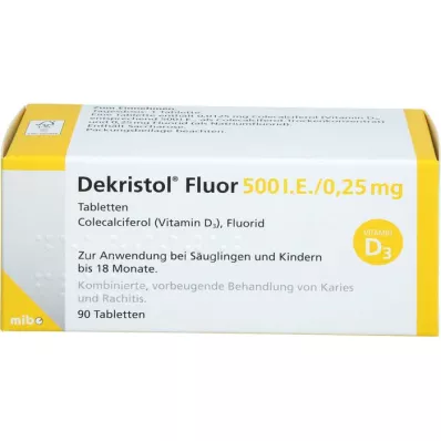 DEKRISTOL Fluór 500 I.U./0,25 mg tablety, 90 ks