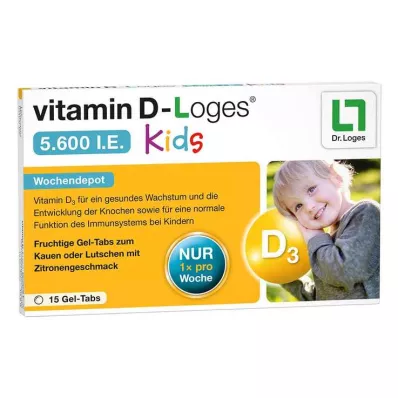 VITAMIN D-LOGES 5 600 I.U. Detské žuvacie tablety, 15 ks