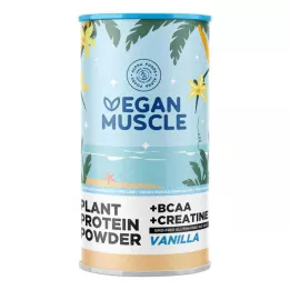 VEGAN MUSCLE Proteín vanilkový vaječný bielok + kreatín v prášku, 600 g