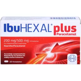 IBUHEXAL plus paracetamol 200 mg/500 mg filmom obalené tablety, 10 ks
