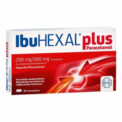 IbuHEXAL plus paracetamol 200 mg/500 mg filmom obalené tablety, 20 ks IbuHEXAL plus paracetamol 200 mg/500 mg filmom obalené tablety, 20 ks