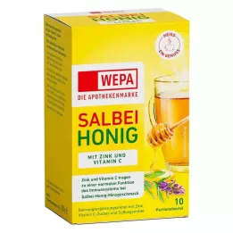 WEPA Šalvia + med + vitamín C + zinok v prášku, 10X10 g