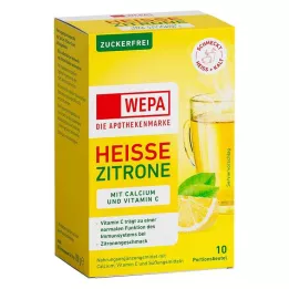 WEPA Horúci citrón+Vit.C+Vápnik v prášku bez cukru, 10X10 g