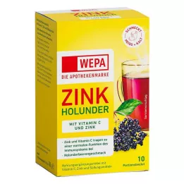 WEPA Zinok Bezinky+Vit.C+Zinok prášok bez cukru, 10X10 g
