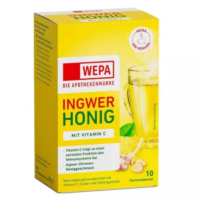 Wepa zázvor + med + vitamín C v prášku, 10 x 10 g Wepa zázvor + med + vitamín C v prášku, 10 x 10 g