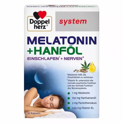 Kapsuly Doppelherz melatonín + systém konopného oleja, 30 ks Kapsuly Doppelherz melatonín + systém konopného oleja, 30 ks