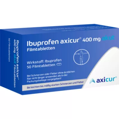 IBUPROFEN axicur 400 mg akútne filmom obalené tablety, 50 ks