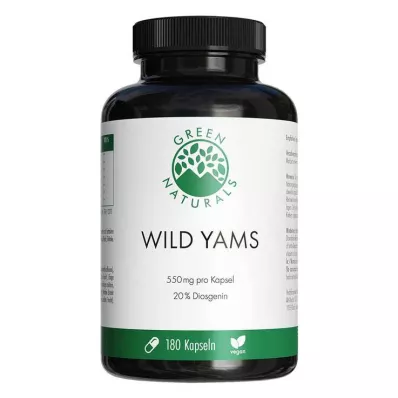 Vysokodávkové vegánske kapsuly Green Naturals Wild Yam, 180 kusov