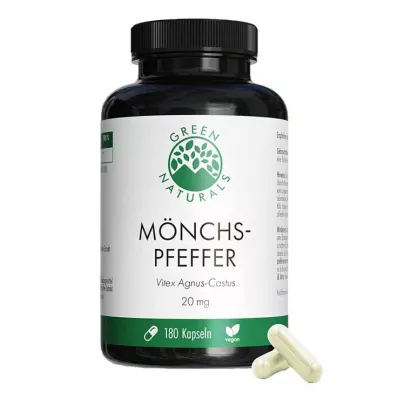 Green Naturals Monks pepper 20 mg vysokodávkové kapsuly, 180 kusov Green Naturals Monks pepper 20 mg vysokodávkové kapsuly, 180 kusov