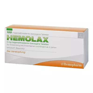 Hemolax 5 mg gastrorezistentné obalené tablety, 100 ks Hemolax 5 mg gastrorezistentné obalené tablety, 100 ks