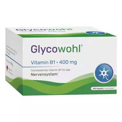Glycowohl Vitamin B1 Thiamine 400 mg vysokodávkové kapsuly, 200 kusov Glycowohl Vitamin B1 Thiamine 400 mg vysokodávkové kapsuly, 200 kusov