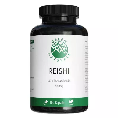 GREEN NATURALS Reishi 650 mg vegánske kapsuly s vysokou dávkou, 180 kapsúl